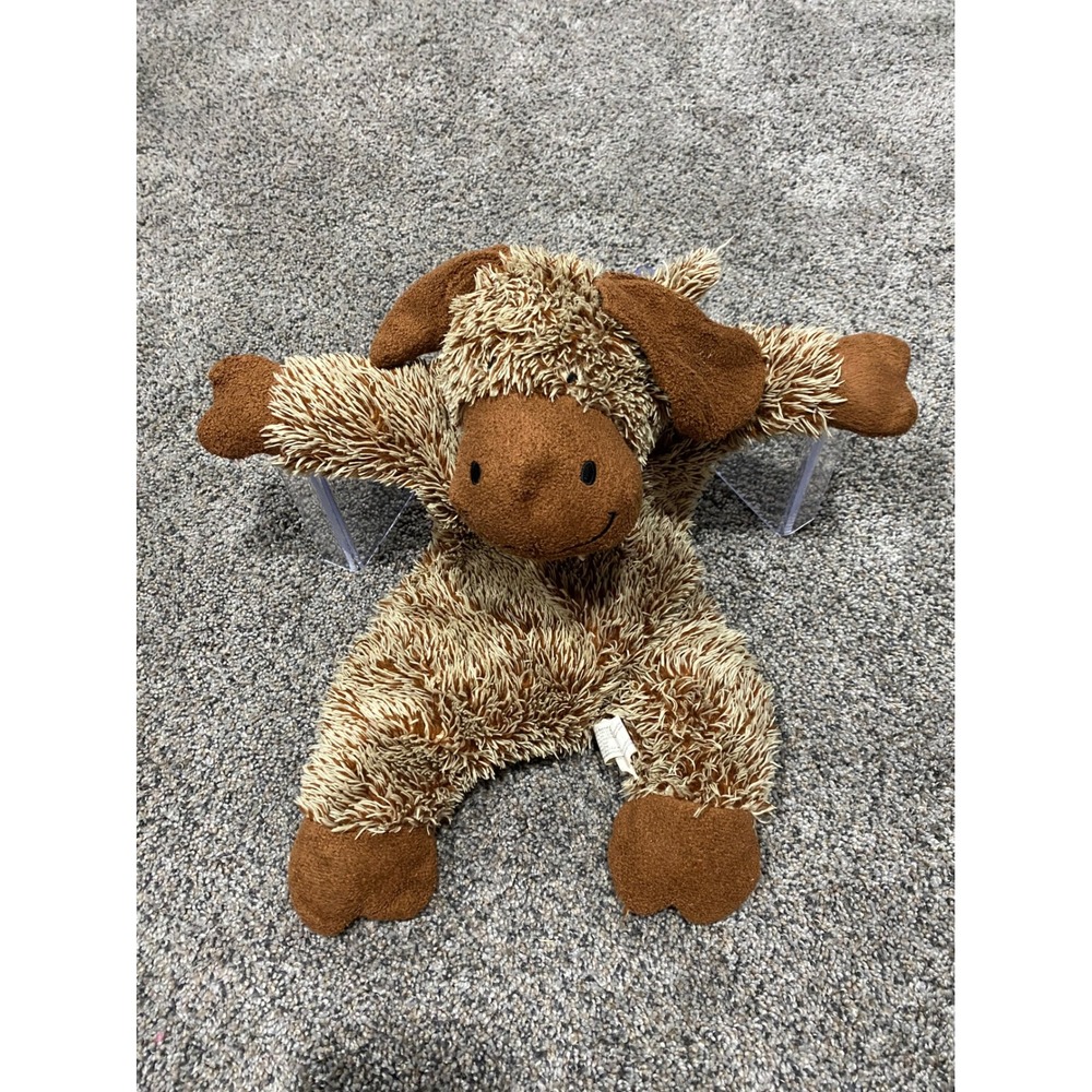 Animal Adventure 2014 Brown Shaggy Moose Dog Toy Plush Flat No Squeaker 15 Inch